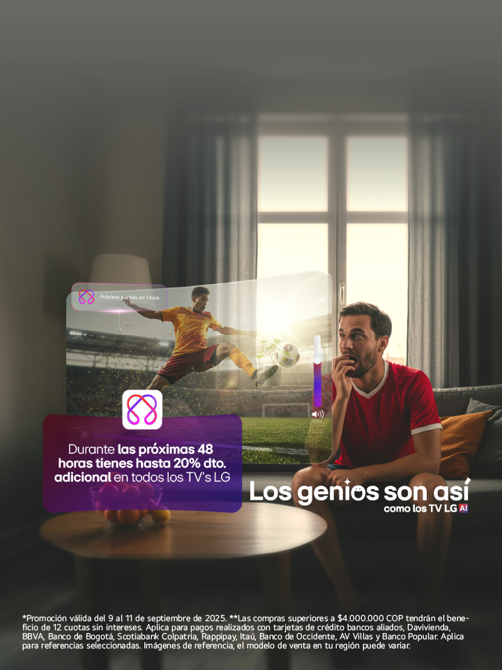 Banner promocional TV LG:vive el estadio en casa