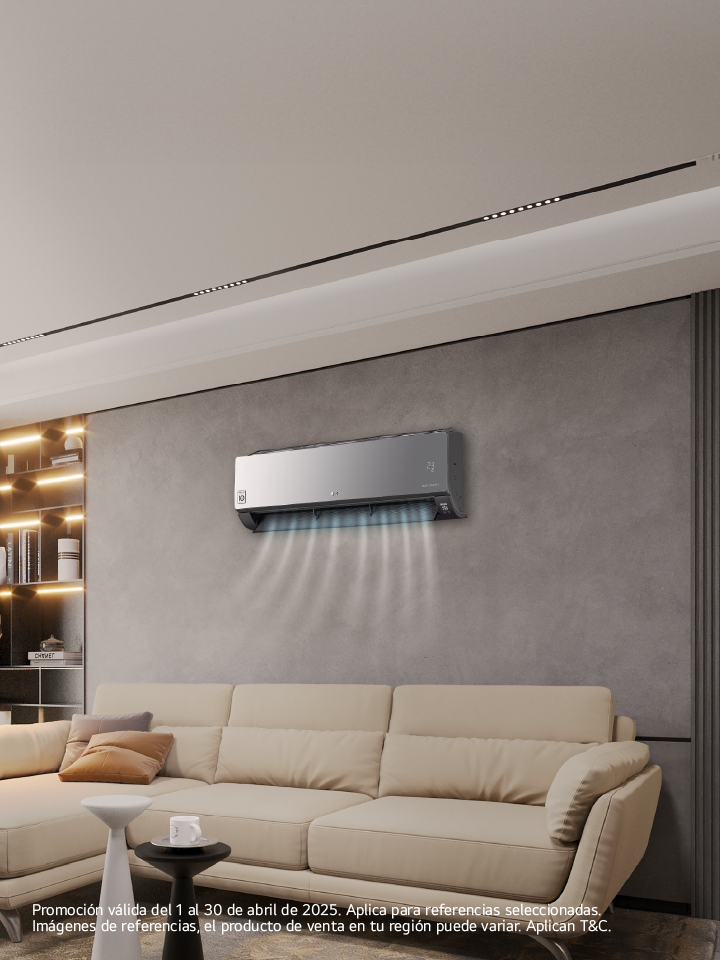 Aire acondicionado LG en sala de estar