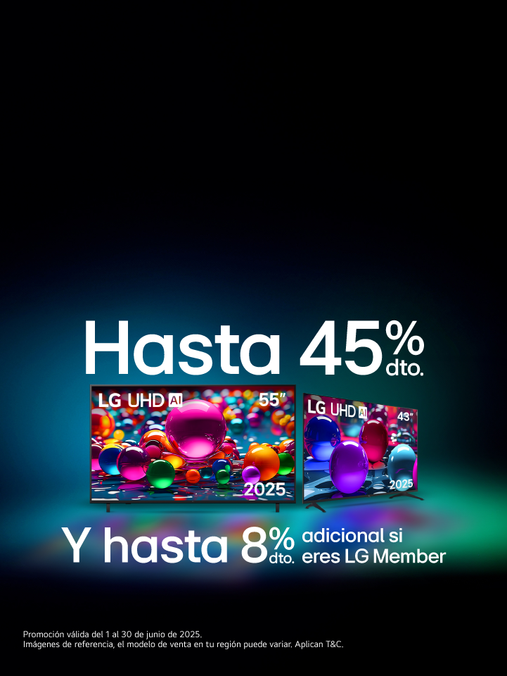 Televisores UHD LG 2025, en fondo negro