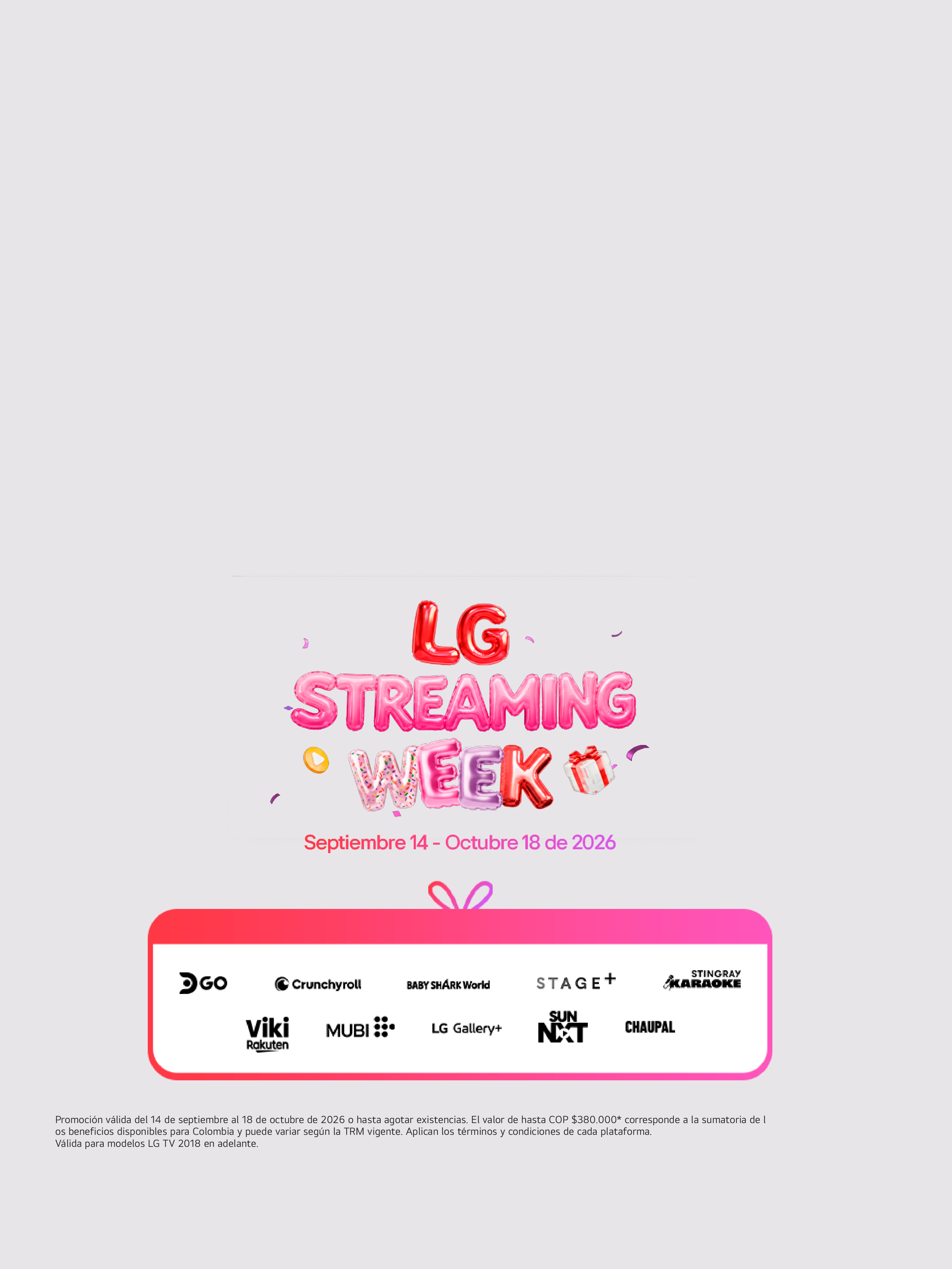 Se coloca un cuadro rojo con el texto "LG Streaming Week" en él.