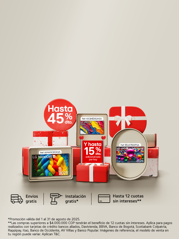 Festival de descuentos LG con Televisores porcentaje de descuento 45% 