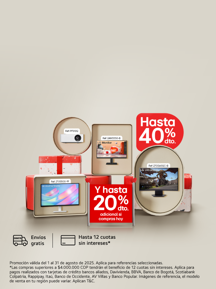 Banner promocional para un Monitor, con descuentos del 40%