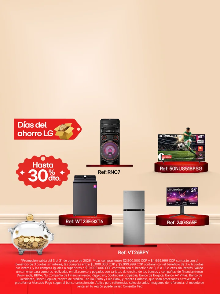 Banner de descuentos fin de semana solo en LG