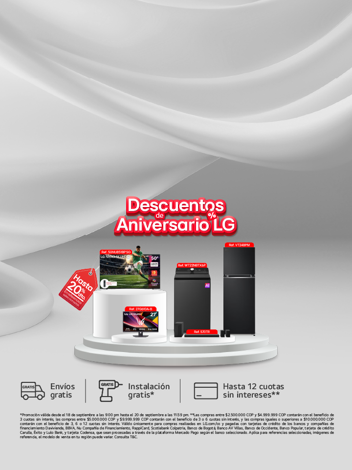 Banner de descuentos fin de semana solo en LG