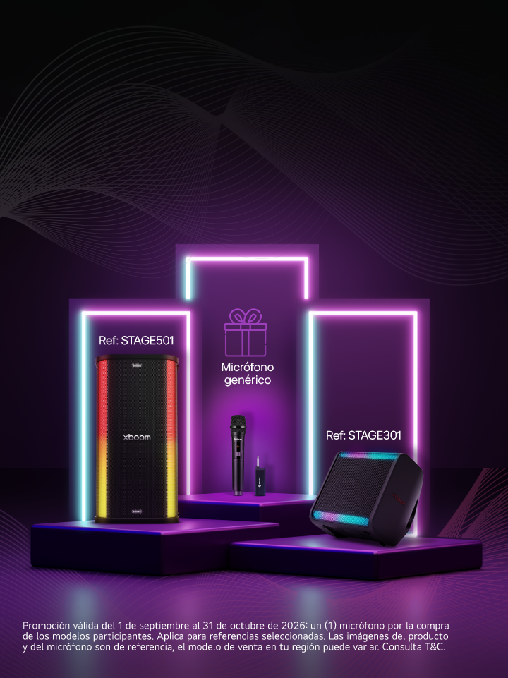 Promo de parlantes con premio un trípode gratis