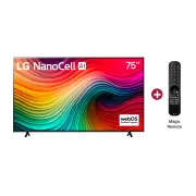 vista frontal TV LG NanoCell 75" incluye Magic Remote