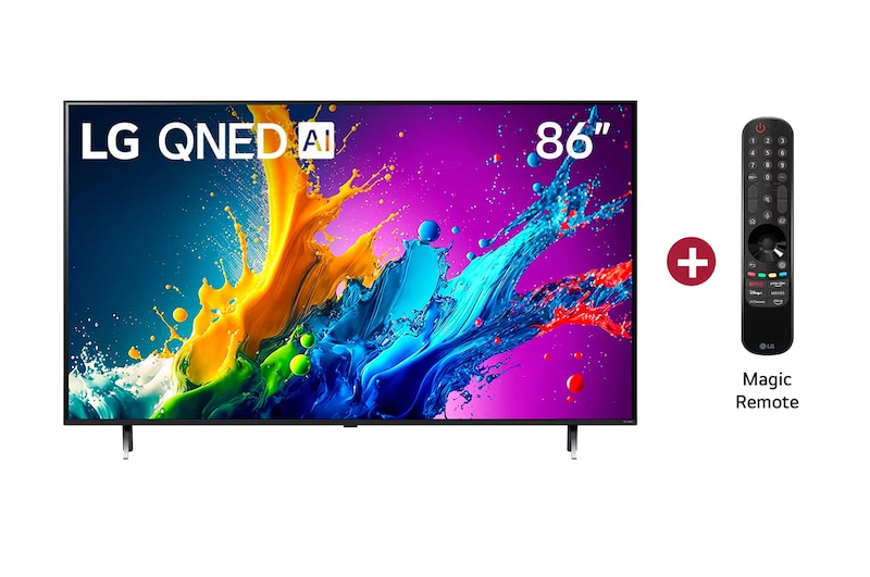 Vista Frontal TV OLE QNED AI, Incluye Magic Remote