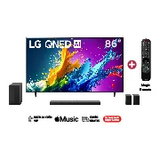 Vista frontal de Combo TV 86QNED80TSA 4K QNED + Barra de sonido S70TR 86QNED80TSA.S70TR