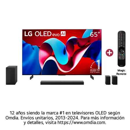 Vista frontal de Combo TV 65 Pulgadas OLED evo - LG Soundbar S70TR - Dolby Atmos OLED65C4PSA.S70TR