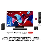 Vista frontal de Combo TV 77 Pulgadas OLED evo - LG Soundbar S70TR - Dolby Atmos OLED77C4PSA.S70TR