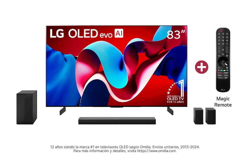 Combo de TV LG OLED evo AI 83" y SoundBar LG, incluye Magic Remote