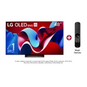 Vista frontal Televisor LG OLED Evo AI más Magic Remote