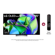 Vista frontal TV LG OLED evo AI 55", incluye Magic Remote