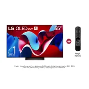 Vista frontal con LG OLED evo AI 55", incluye Magic Remote