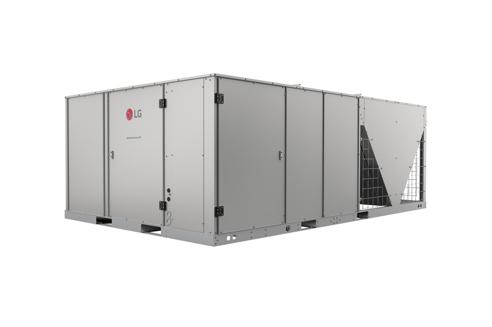 LG Inverter Single Package AK W300BCA0, de conductos de forma cuadrada a los lados derechos de la parte frontal.