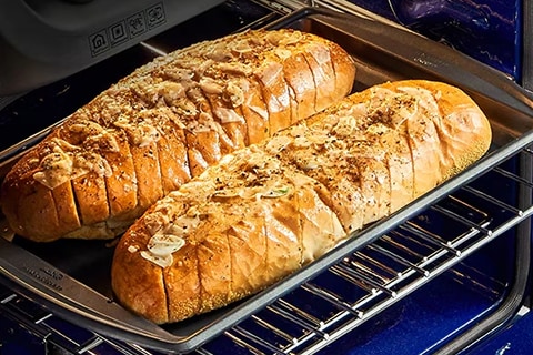 image of bread baked in an oven