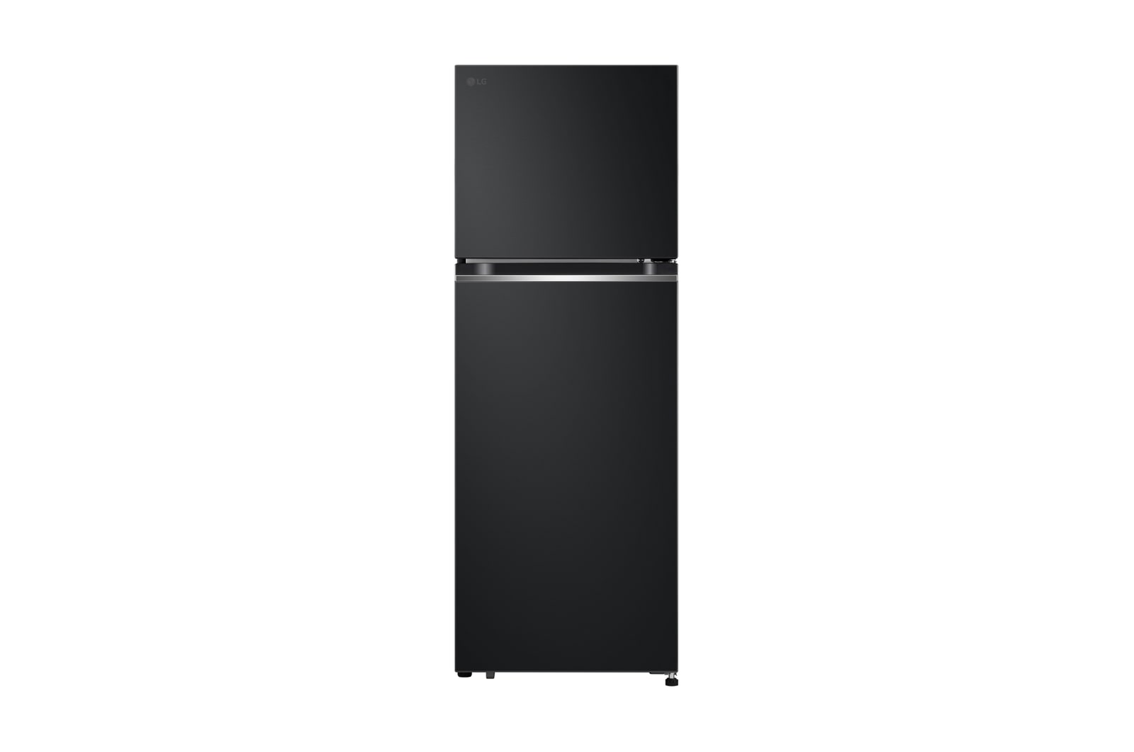 Vista frontal de Nevera Congelador Superior LG 243L Negro Mate LinearCooling VT24BPM