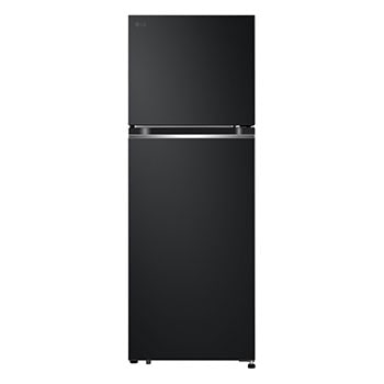 Vista frontal de Nevera Congelador Superior LG 243L Negro Mate LinearCooling VT24BPM