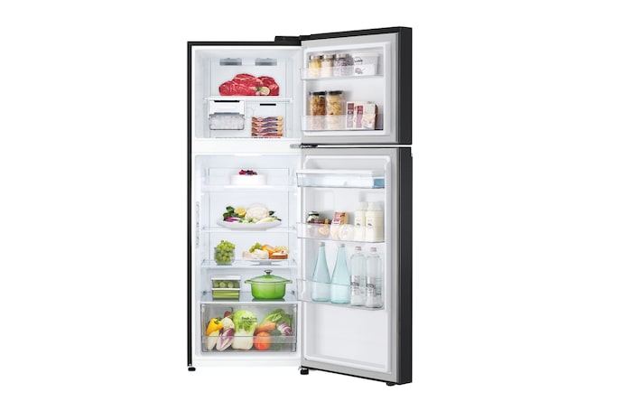 LG Nevera VT32KPY abierta con productos dentro