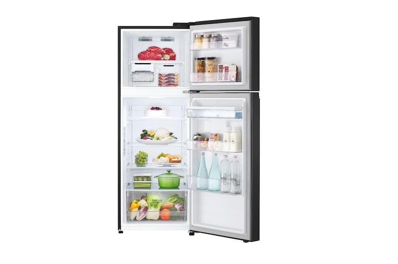 LG Nevera VT32KPY abierta con productos dentro