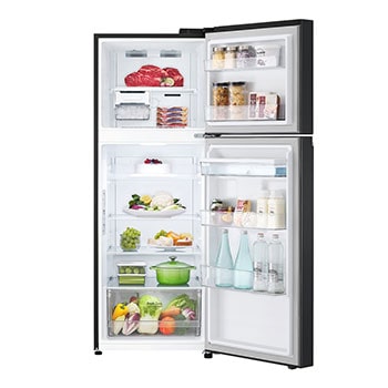 LG Nevera VT32KPY abierta con productos dentro