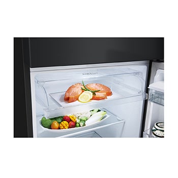 LG Nevera VT32KPY productos dentro acercamiento