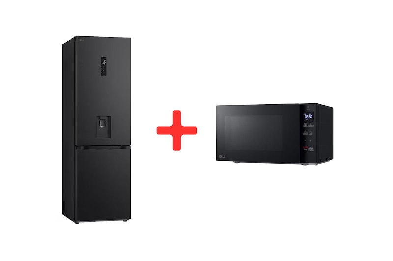 Vista frontal de Combo Nevera - DoorCooling - 343lts & Microondas - 20lts - NeoChef GB37SPV.MS2032G