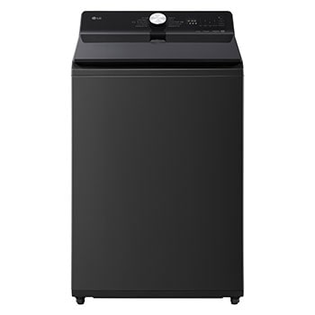 Vista frontal de Lavadora LG Carga Superior 23Kg Negro AIDD EasyUnload - con Pulsador Inox WT23NBTX6
