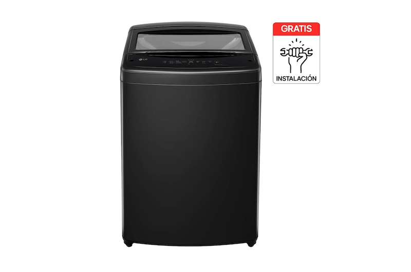 Vista frontal de Lavadora LG Carga Superior 13Kg Negro TurboDrum WT13NVTB
