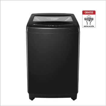 Vista frontal de Lavadora LG Carga Superior 13Kg Negro TurboDrum WT13NVTB