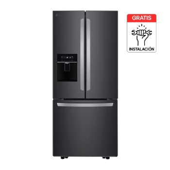 Vista frontal de Nevecon LG French Door 618L Negro Mate Disp. de agua   GM22SGT