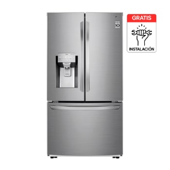 Vista frontal de Nevecon LG French Door 793L Plata Disp. de agua/hielo GM78SGP