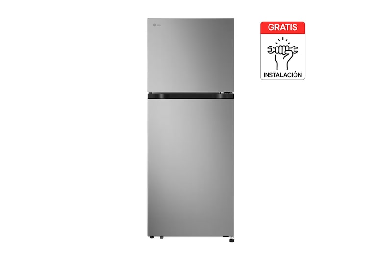 Vista frontal de Nevera LG Congelador Superior 266L Plata Mate LinearCooling VT26BPY