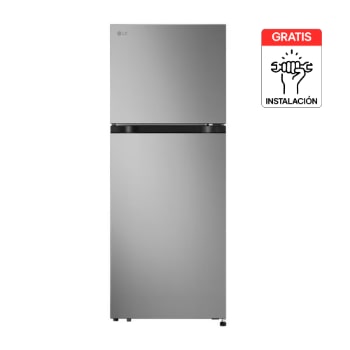 Vista frontal de Nevera LG Congelador Superior 266L Plata Mate LinearCooling VT26BPY