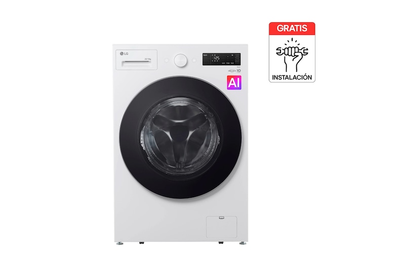 Vista frontal de Lavaseca LG Frontal 20Kg Blanco Grafito AIDD WD20EWNTS6P