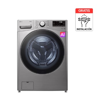 Vista frontal de Lavadora LG Carga Frontal 22Kg Plata 6 Motion DD™ ThinQ™  WM22VV26R