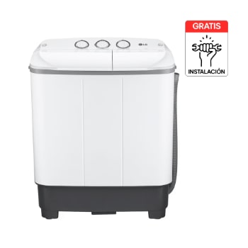 Vista frontal de Lavadora LG Doble Tina 8Kg Blanco Customiza ciclo de lavado WP8WMR