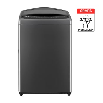 Vista frontal de Lavadora LG Carga Superior 19Kg Negro AIDD™ Mayor capacidad WT19MV6