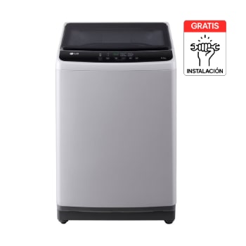 Vista frontal de Lavadora LG Carga Superior 9Kg Gris Silencioso Cierre suave WT9ELR