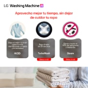 LG Lavasecadora 2 en 1 de carga frontal, WD14BVC2S6, Door Open