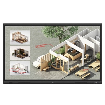 Vista frontal con imagen de contenido en pantalla