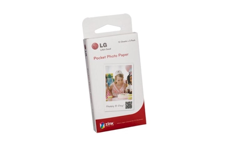 Vista frontal de PAPEL PARA LG POCKET PHOTO PS2203