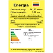 LG Capacidad 24.000 BTU, EER grado RETIQ B, Smart Inverter, Funcion de Enfriamiento y calefacción, VH242H7