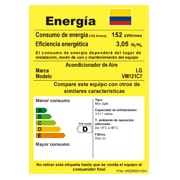 LG Aire Acondicionado DualCool 12.000 BTU, 110V , Dual Inverter, Ahorro de Energía, Control por comandos de Voz, Anticorrosión Gold Fin, Plasmaster Ionizer., VM121C7