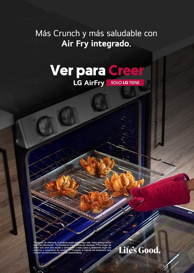 Cebolla apanada crunch preparada con la estufa LG con Air Fry integrado