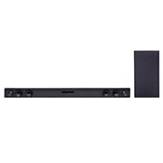 LG Barra de sonido SQC2 con 300W de potencia y 2.1 canales. Sonido envolvente Dolby Digital con bajos potentes. Conectividad Bluetooth | USB y entrada óptica, SQC2