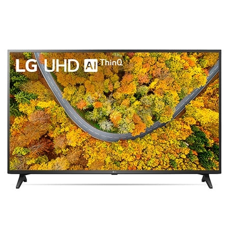 Vista frontal del televisor LG UHD