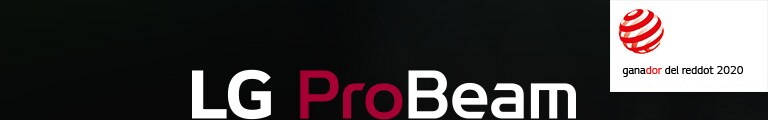 Logotipos de LG ProBeam y ganador del reddot 2020 que este producto ha ganado