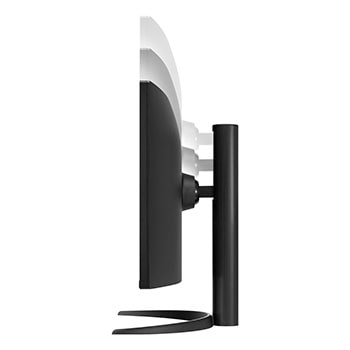 side view of the monitor moving downwards for height adjustment