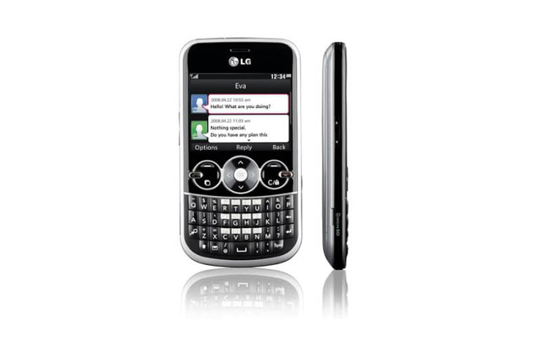 Vista frontal de Feature phone tipo barra con teclado Qwerty GW300